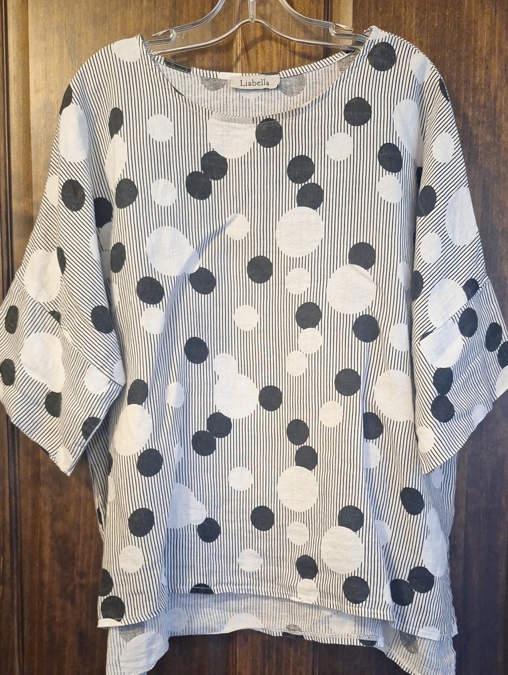 Liabella  Black & White Polka Dot Relaxed Tunic